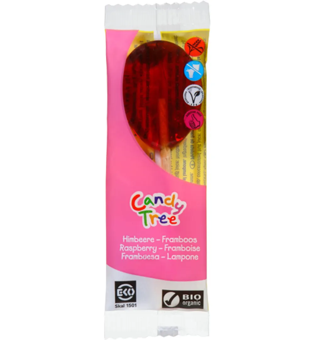 Candy Tree Frambozen lollie bio (1 stuk)
