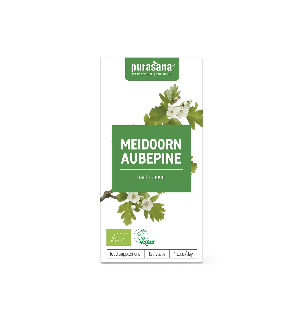 Purasana Meidoorn/Aubepine Vegan Bio (120 vega capsules)