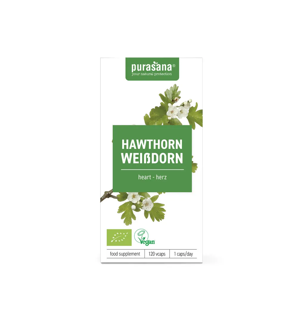 Purasana Meidoorn/Aubepine Vegan Bio (120 vega capsules)