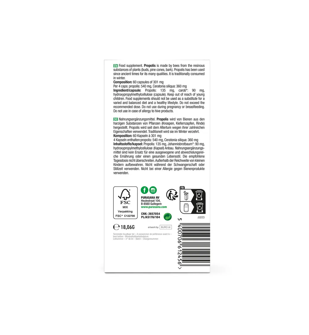 Purasana Propolis Bio (60 vega capsules) - image 2