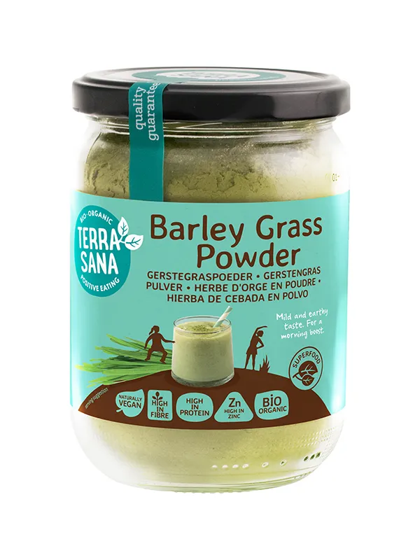 Terrasana Gerstegras Poeder In Glas Bio (130 gr)