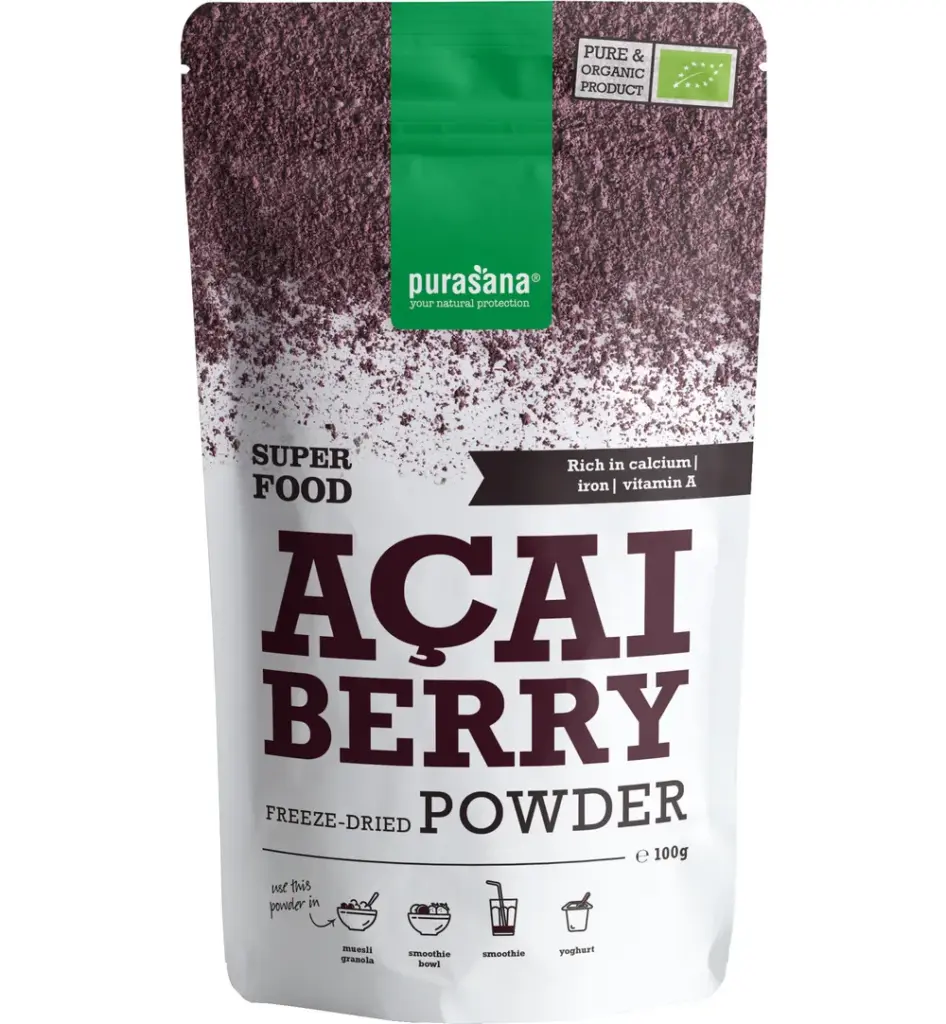 Purasana Acai Bessen Poeder/Poudre Baies D'Acai Vegan Bio (100 gr)