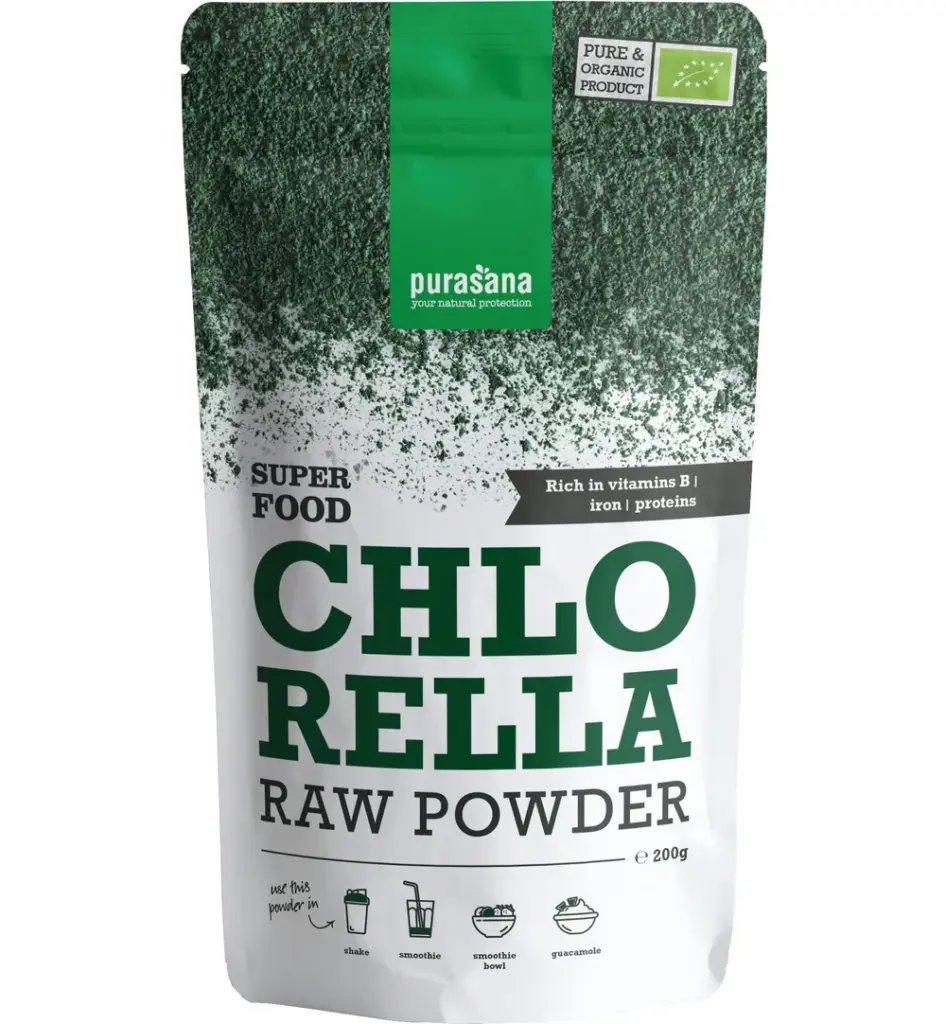 Purasana Chlorella Poeder/Poudre Vegan Bio (200 gr)