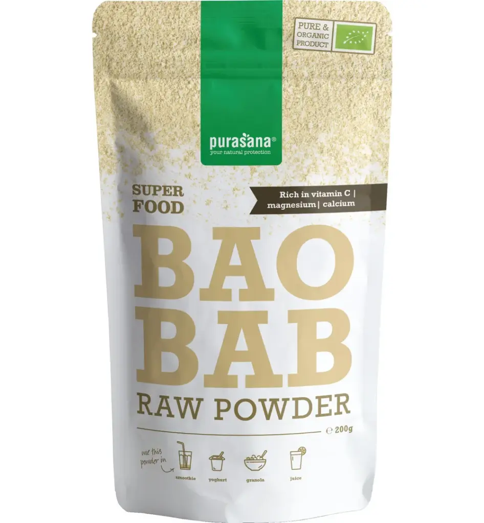 Purasana Baobab Poeder/Poudre Vegan Bio (200 gr)