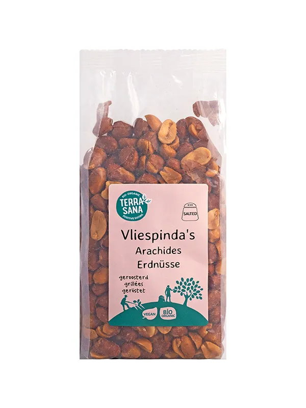 TerraSana Pinda vlies met zout geroosterd bio (250 gr)