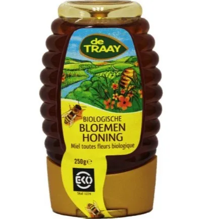 De Traay Bloemenhoning Knijpfles Bio (250 gr)