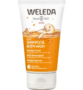 WELEDA Kids 2-in-1 shampoo & bodywash blije sinaasappel (150 ml)