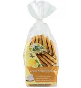 Billy's Farm Kokos citroenkoekjes bio (175 gr)
