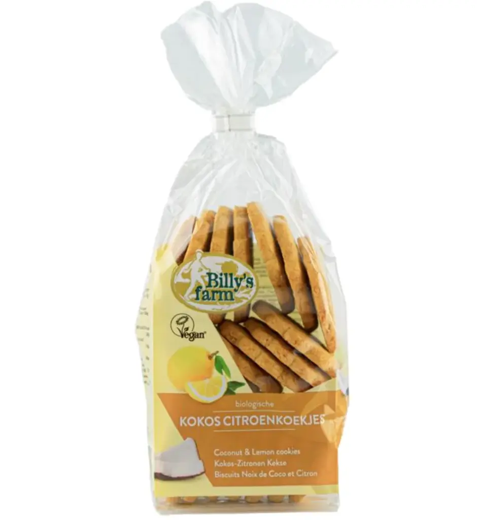 Billy's Farm Kokos citroenkoekjes bio (175 gr)