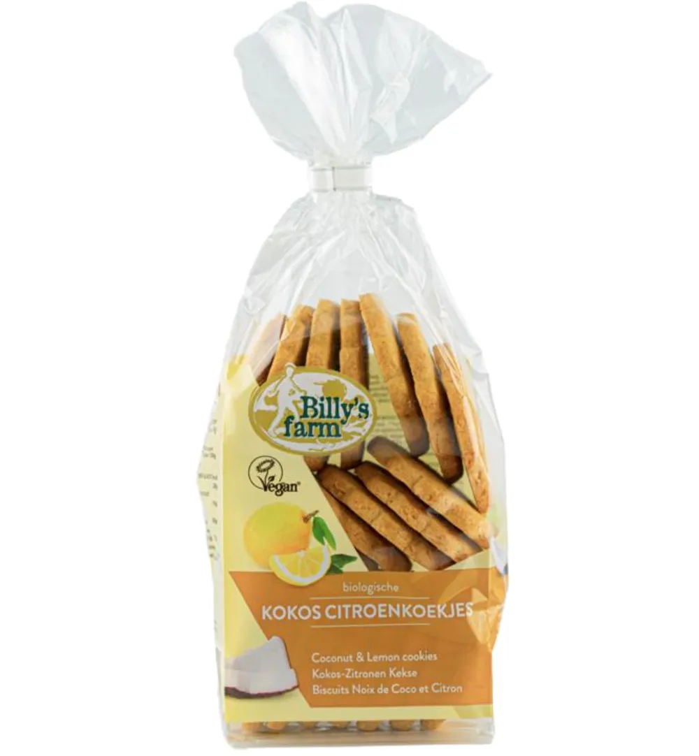 Billy's Farm Kokos citroenkoekjes bio (175 gr)