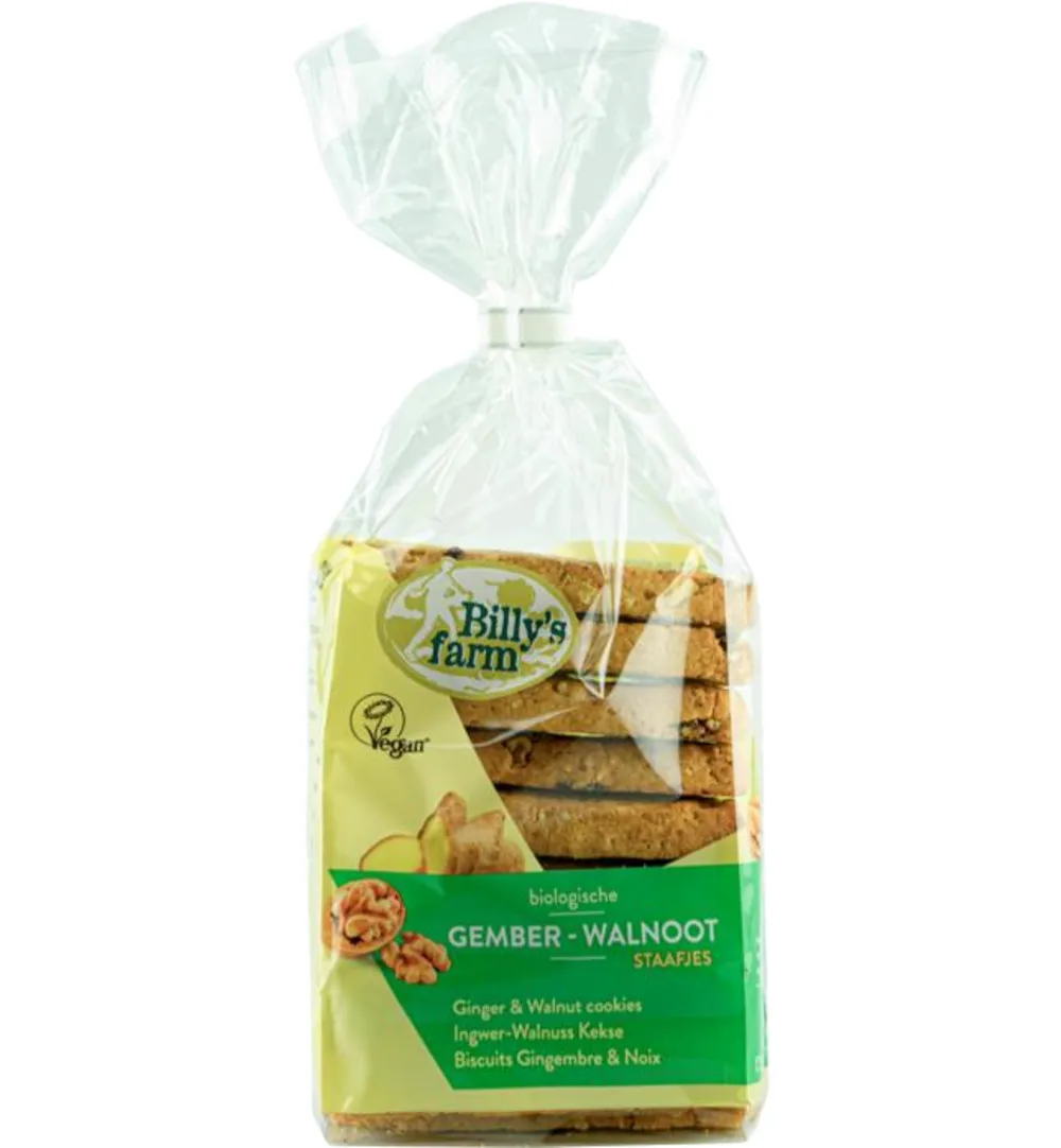 Billy's Farm Gember walnootstaafjes bio (175 gr)