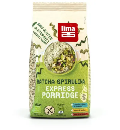 Lima Porridge Express Matcha Spirulina Bio (350 gr)