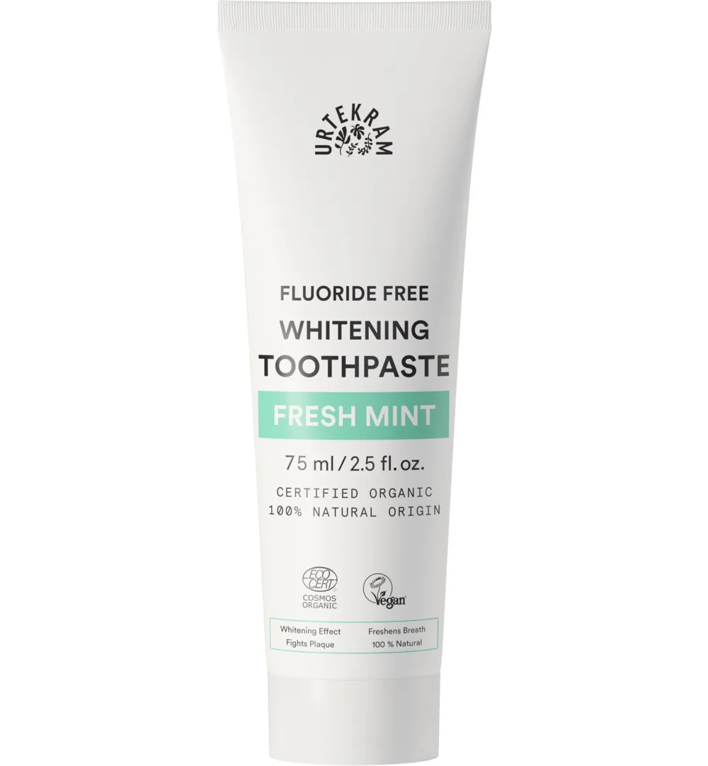 Urtekram Tandpasta whitening fresh mint (75 ml)