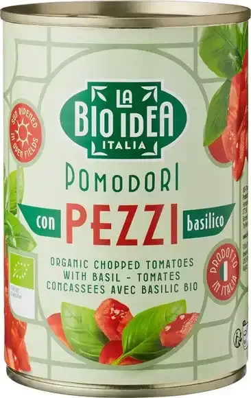 La Bio Idea Tomatenstukjes Basilicum Bio (400 gr)