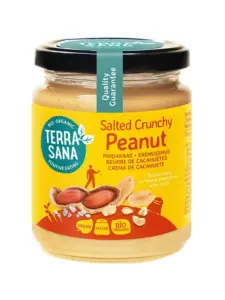 TerraSana Pindakaas crunchy met zeezout bio (250 gr)