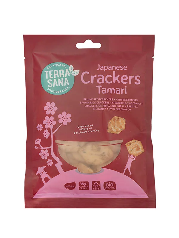 Terrasana Japanse Bruine Rijscrackers Eko Bio (60 gr)