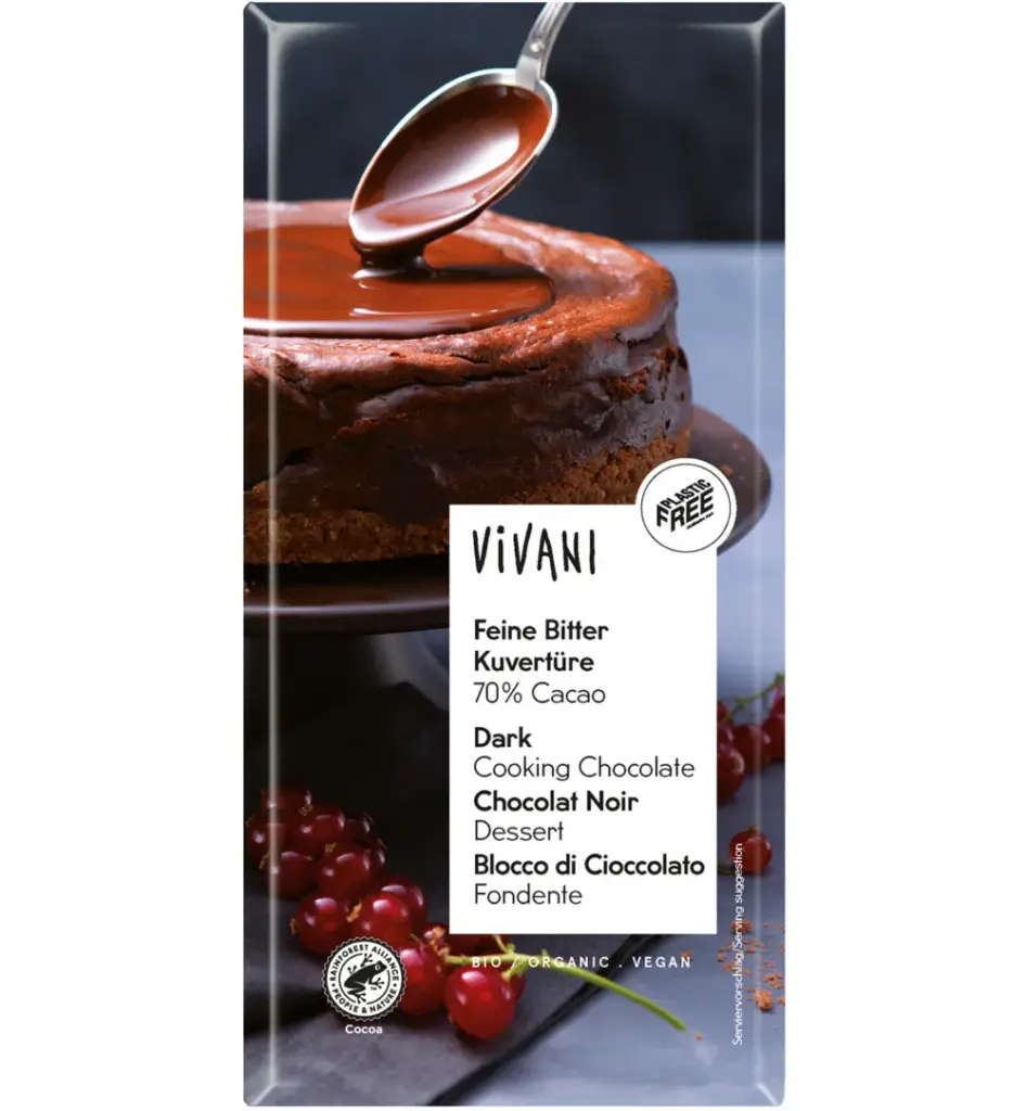 Vivani Couverture Smeltchocolade Puur Bio (200 gr)
