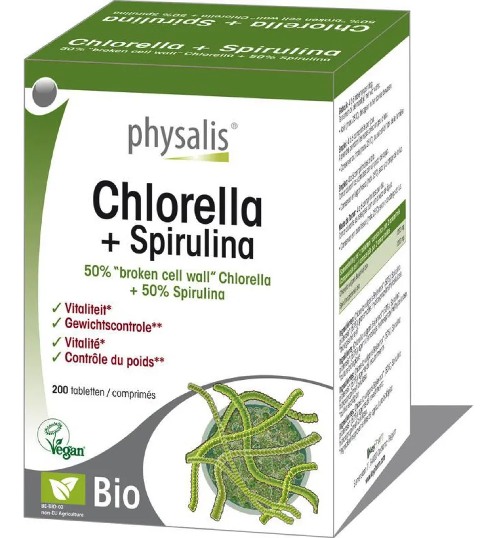 Physalis Chlorella & Spirulina Bio (200 tabletten)