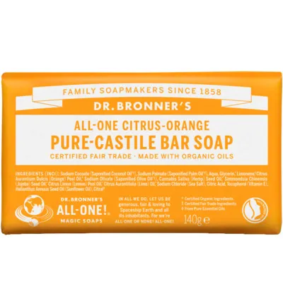 Dr. Bronner'S Barsoap Citrus & Orange (140 gr)