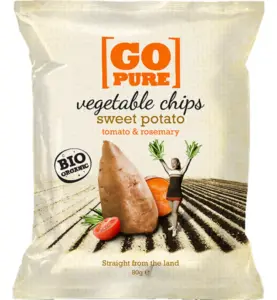 Go Pure Chips sweet potato tomato & rosemary bio (80 gr)