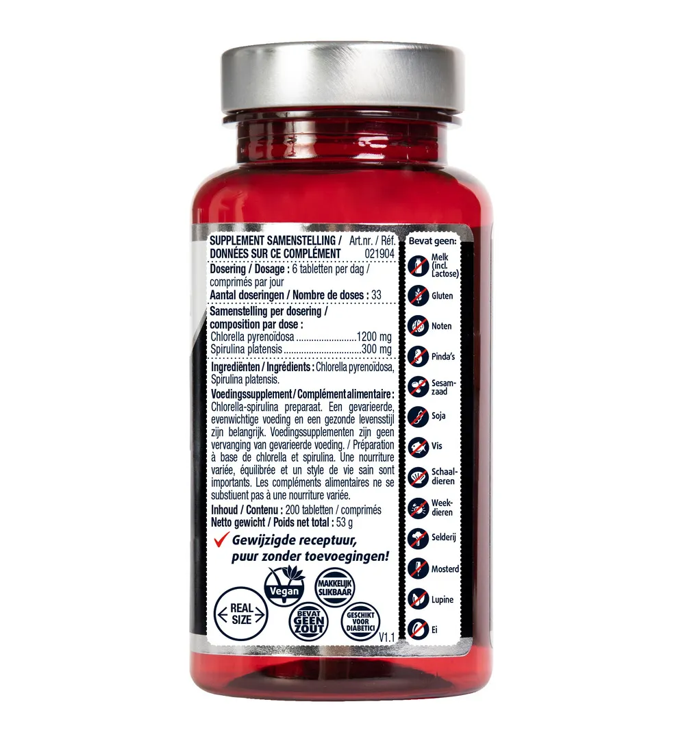Lucovitaal Chlorella Spirulina (200 tabletten)