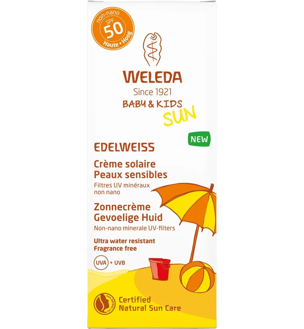 WELEDA Edelweiss zonnecreme gevoelige huid SPF50 (50 ml)