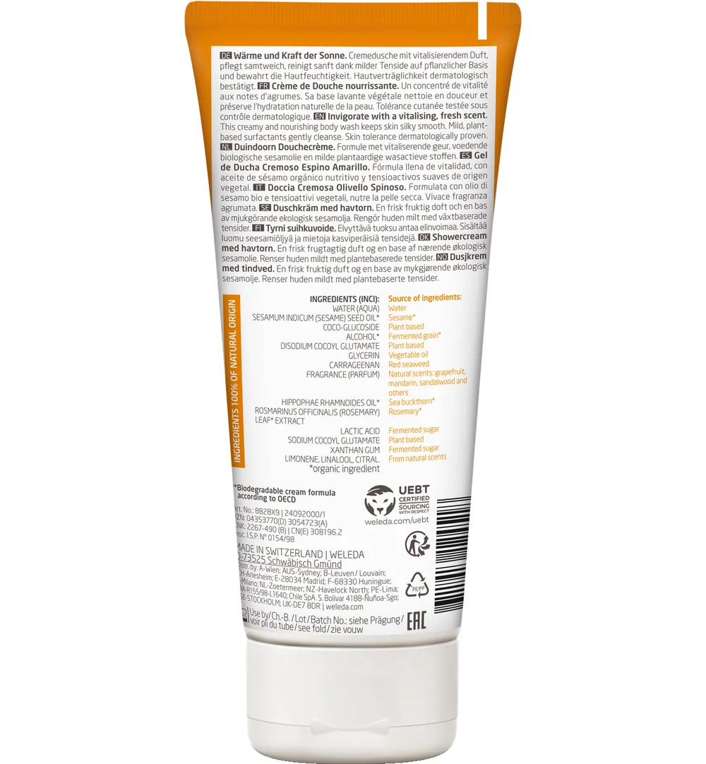 WELEDA Duindoorn vitaliserende douchecreme (200 ml)