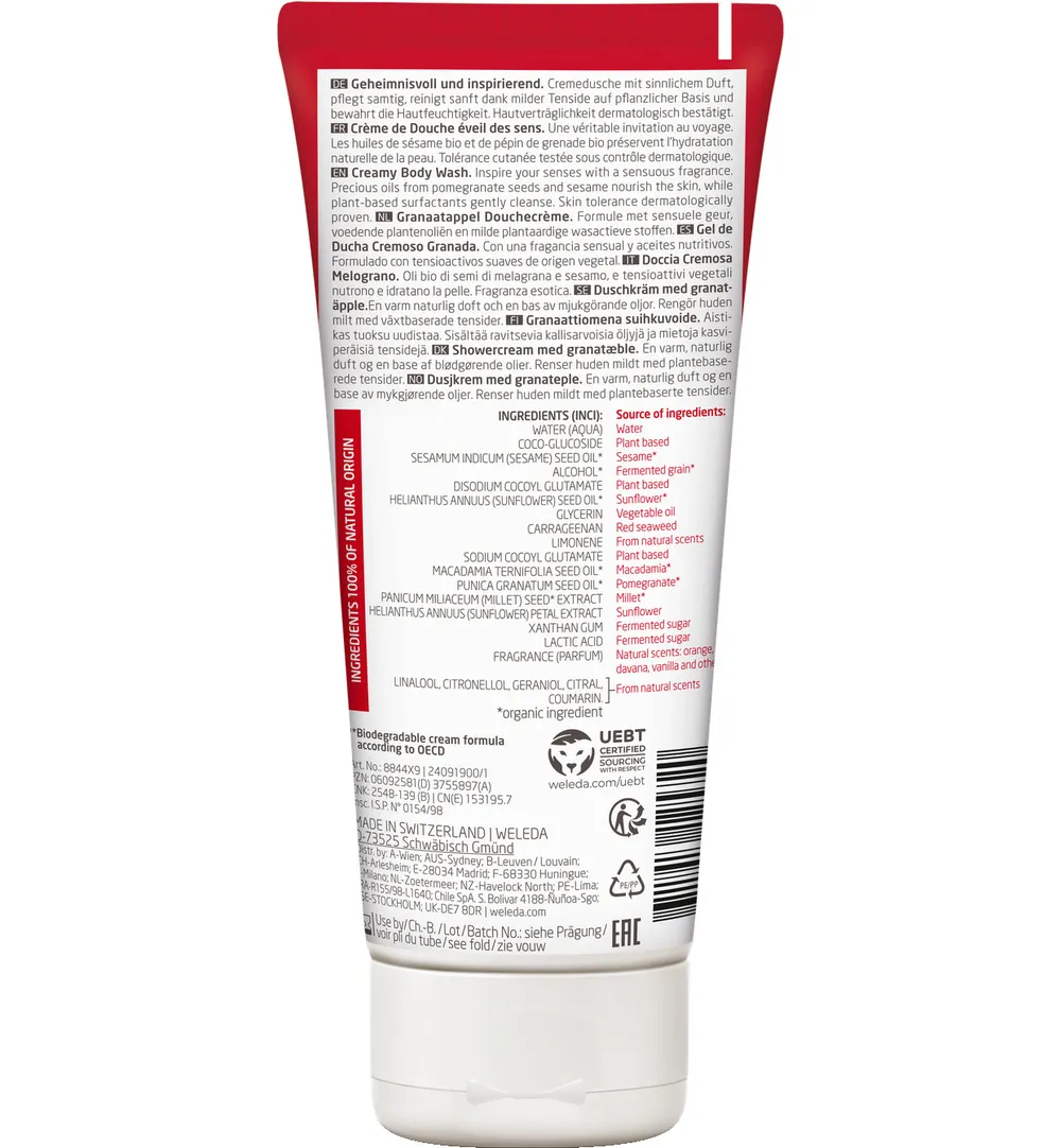 WELEDA Granaatappel inspirerende douchecreme (200 ml)