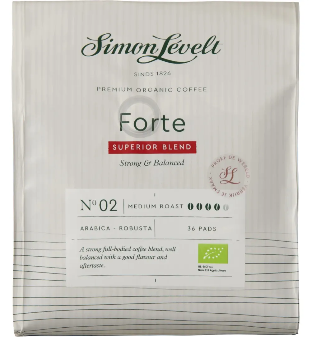 Simon Levelt Cafe pads forte superior blend bio (36 stuks)