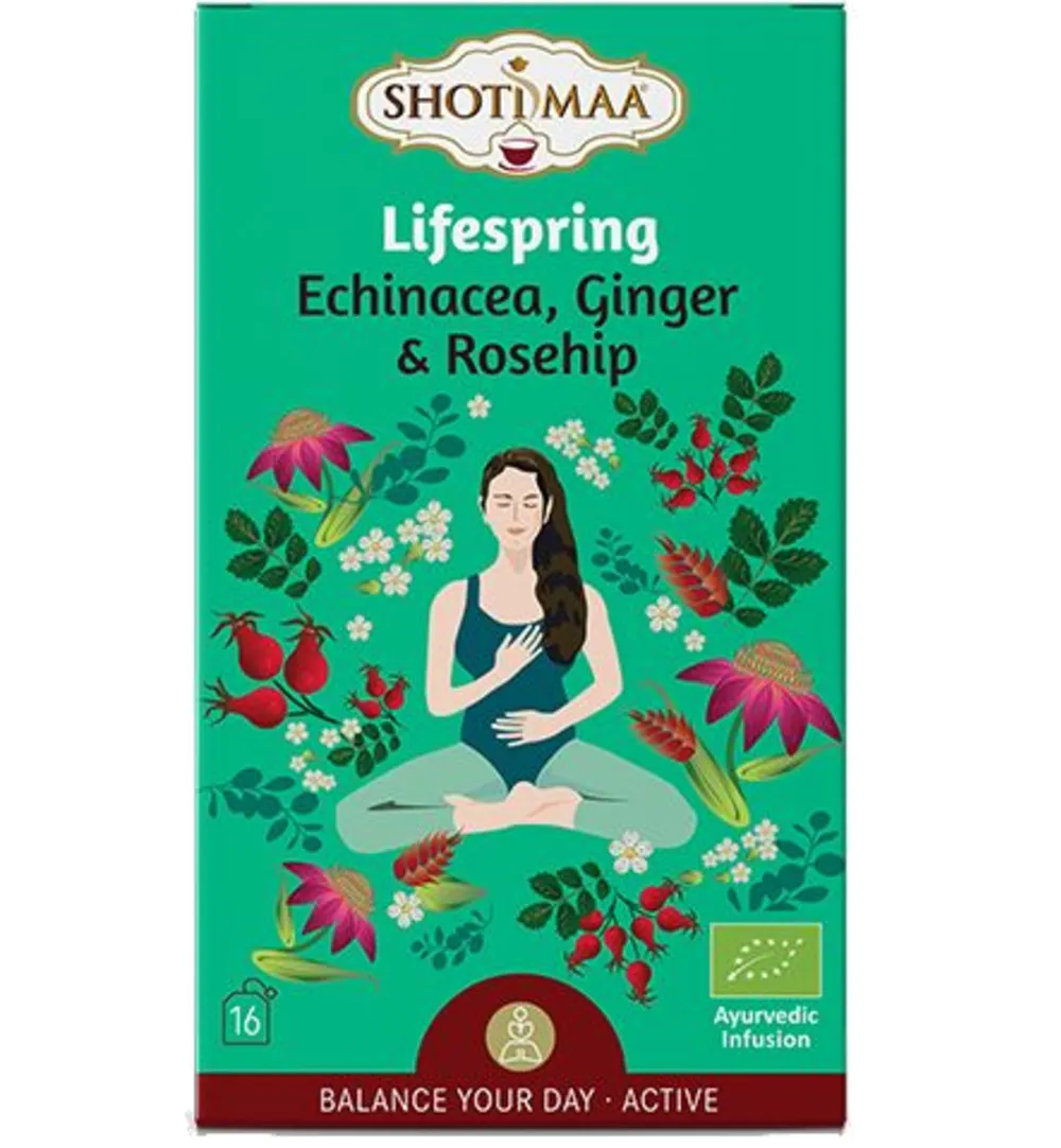 Shoti Maa Lifespring Echinacea, Ginger & Rosehip (16 stuks)
