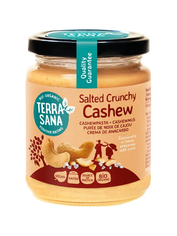 TerraSana Cashewpasta crunchy met himalayazout (250 gr)