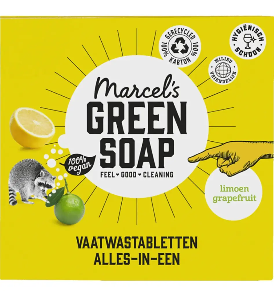 Marcel's Green Soap Vaatwastabletten Grapefruit & Limoen All-In-One (25 stuks)