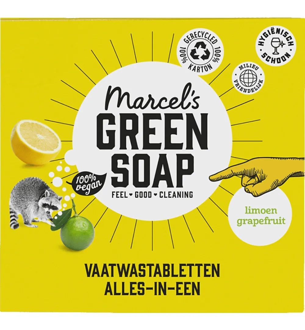 Marcel's Green Soap Vaatwastabletten Grapefruit & Limoen All-In-One (25 stuks)