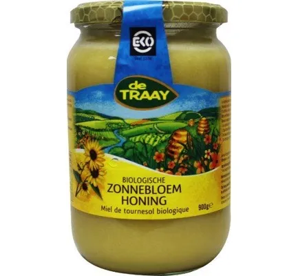 De Traay Zonnebloemhoning creme bio (900 gr)