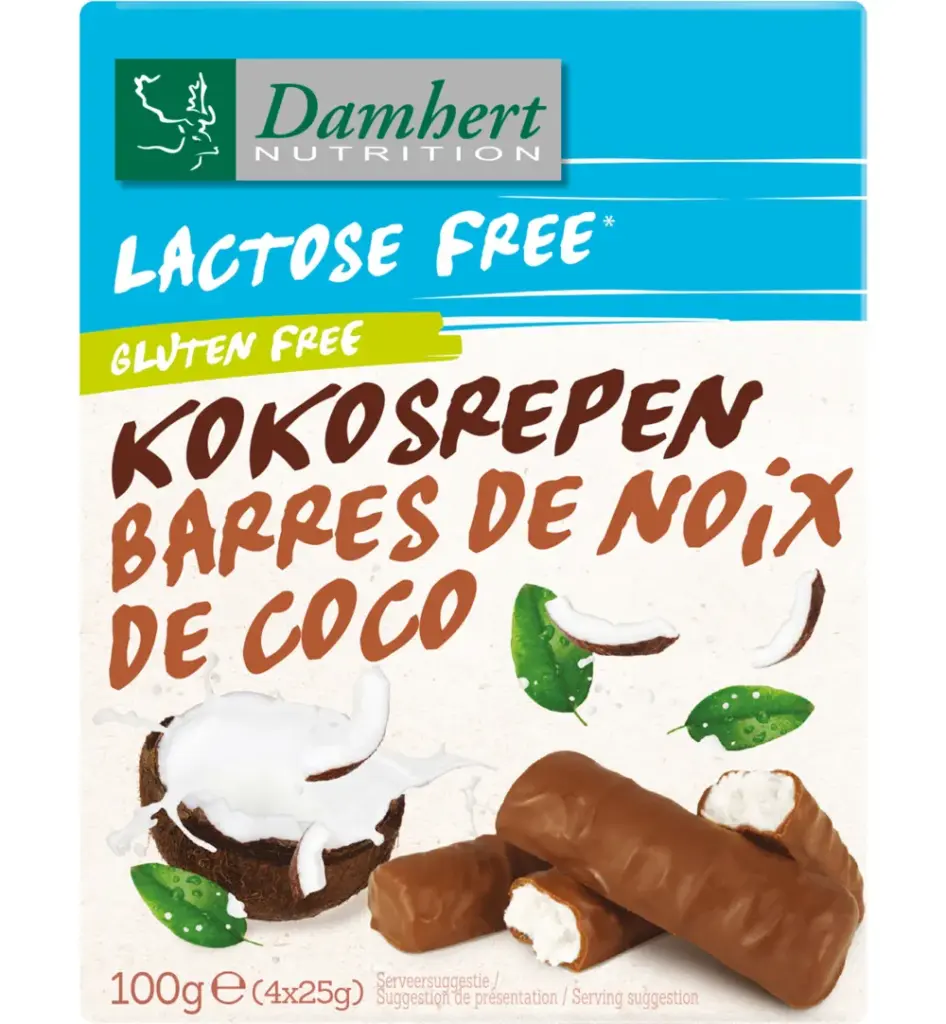 Damhert Kokosrepen Lactosevrij (100 gr)