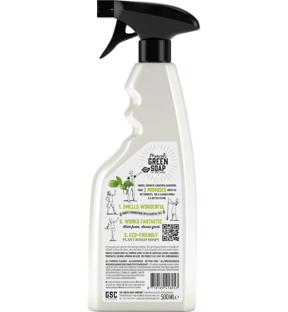 Marcel's Green Soap Allesreiniger spray basilicum & vertivertgras (500 ml)