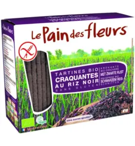 Le Pain Des Fleurs Zwarte Rijst Crackers Bio (150 gr)