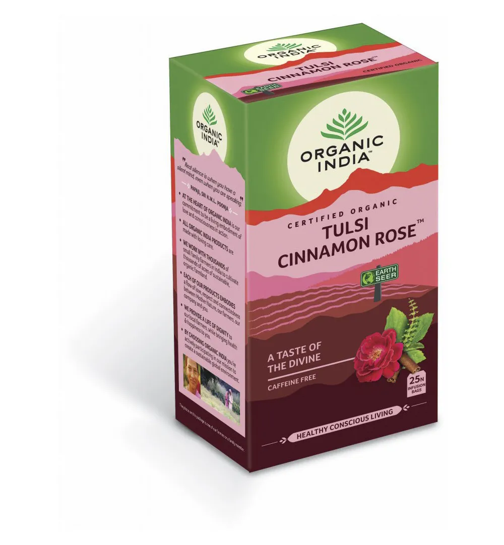Organic India Tulsi Cinnamon Rose Thee Bio (25 stuks)