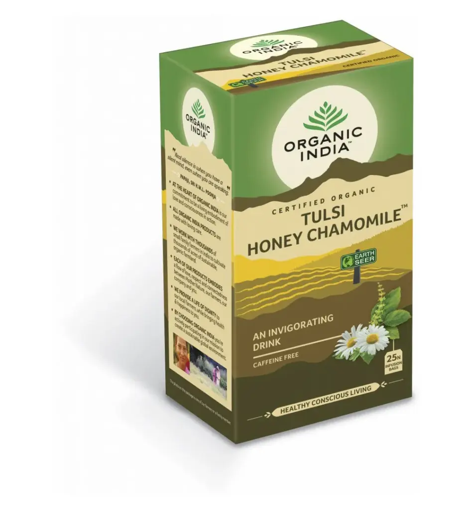 Organic India Tulsi Honey Chamomile Thee Bio (25 stuks)