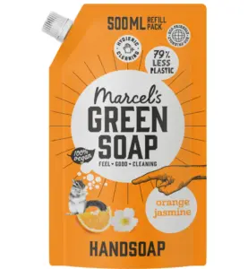 Marcel's Green Soap Handzeep sinaasappel & jasmijn navul (500 ml)