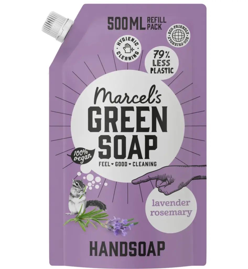 Marcel's Green Soap Handzeep lavendel & rozemarijn navul (500 ml)