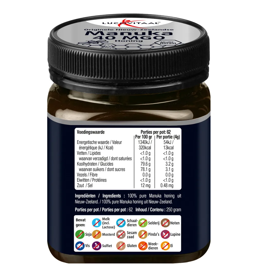 Lucovitaal Manuka 40 MGO Honing (250 gr)