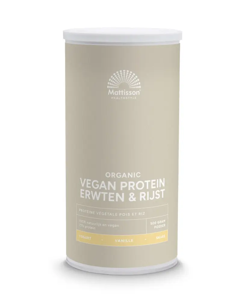 Mattisson Vegan Protein Erwten & Rijst Vanille Bio (500 gr)