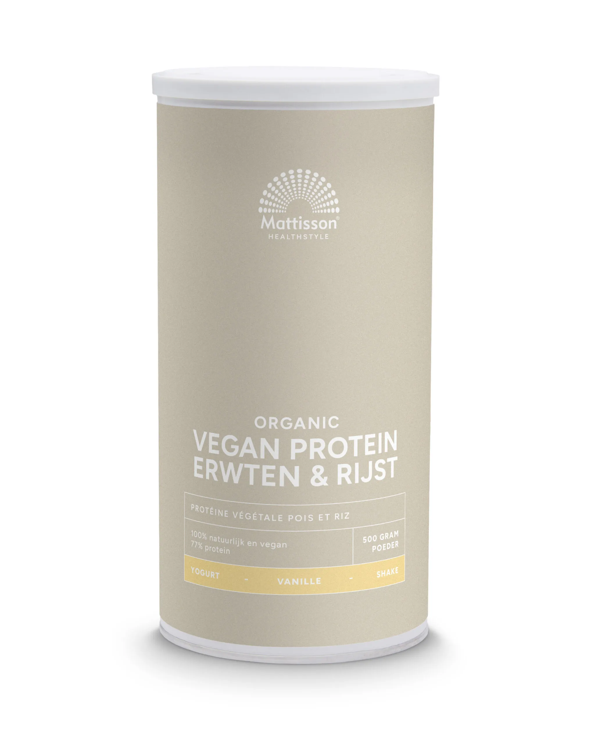 Mattisson Vegan Protein Erwten & Rijst Vanille Bio (500 gr)
