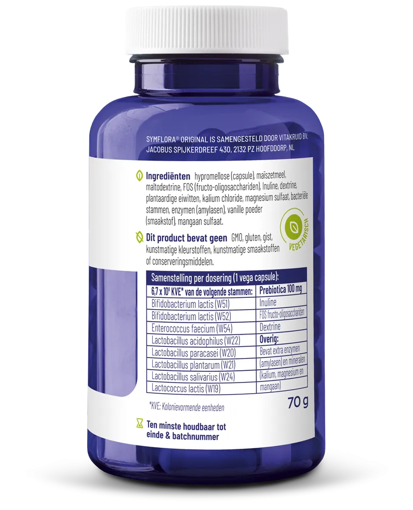 Vitakruid Symflora® Original Pre- En Probiotica 8 Stammen (90 vega capsules) - image 2