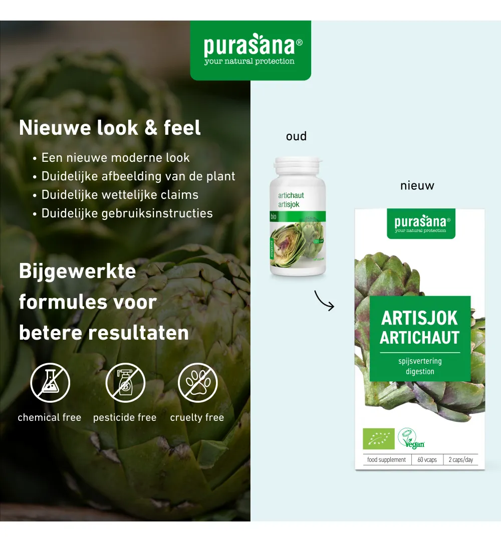Purasana Artisjok extract 300 mg (60 vega capsules) - image 7