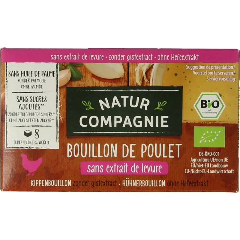 Natur Compagnie Kippenbouillonblokjes Zonder Gist Bio (8 stuks)