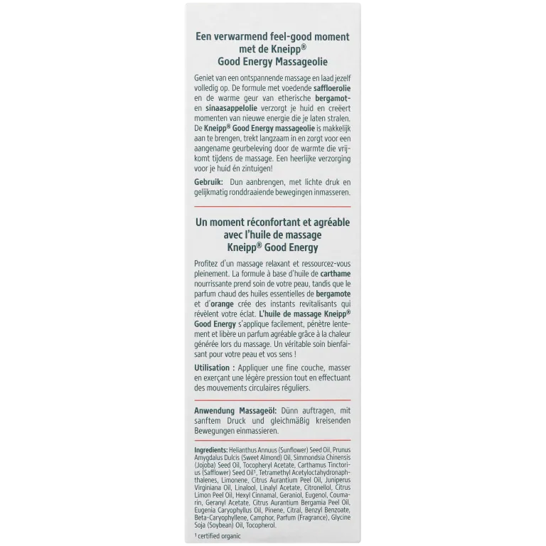 Kneipp Massageolie Good Energy met Pompje (100 ml) - image 4
