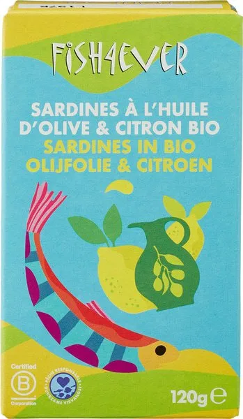 Fish 4 Ever Sardines Olijfolie en Citroen (120 gr)