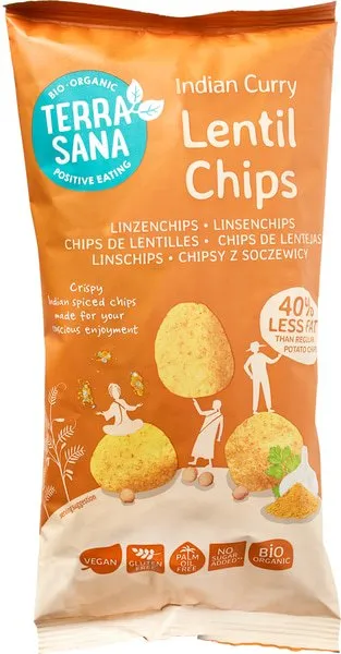 TerraSana Linzenchips Indian Curry (75 gr)